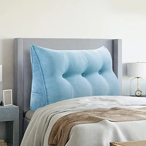 VERCART Wedge Headboard Pillows Bed Wedge Pillow Headboard Wedge Pillow Triangle Pillow Wedge Daybed Pillows Bolster Pillow Headboard With Removable Cover Corduroy Deep Blue Twin 5 VERCART Wedge Headboard Pillows Bed Wedge Pillow Headboard Wedge Pillow Triangle Pillow Wedge Daybed Pillows Bolster Pillow Headboard With Removable Cover Corduroy Deep Blue Twin - Image 5