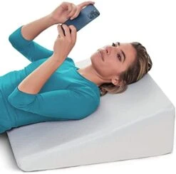 Leg Elevation Pillow - Leg Pillows For Sleeping - Cooling Gel Memory Foam Top, High-Density Leg Rest Elevating Foam Wedge | Relieves And Recovers Foot And Ankle Injury, Leg, Hip And Knee Pain -Amazon Shop 41k0PzcCqL. AC