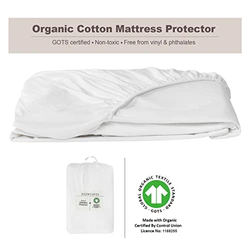 Ioweaves Organic Waterproof Mattress Protector – GOTS Certified Organic Cotton King Mattress Cover With Breathable Piqué Weave Top Layer – 20 Inch Deep Pocket, White 3 Ioweaves Organic Waterproof Mattress Protector – GOTS Certified Organic Cotton King Mattress Cover With Breathable Piqué Weave Top Layer – 20 Inch Deep Pocket, White - Image 3