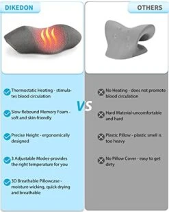 DIKEDON Neck Pillows For Pain Relief Sleeping, Cervical Neck Pillow With USB Heating, Neck Hump Correctors, Neck Spinal Decompression Pillows, Ergonomic Memory Foam Orthopedic Pillows For Beds -Amazon Shop 41kdarVf9bL