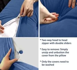 Peachwell Triangular Reading Bed Rest Pillow Large Bolster Cushion Headboard Backrest Wedge Pillow With Removable Cover And Two Large Side Pockets (Chalk Grey, Twin: 39 X 8 X 20 Inches) 19 Peachwell Triangular Reading Bed Rest Pillow Large Bolster Cushion Headboard Backrest Wedge Pillow With Removable Cover And Two Large Side Pockets (Chalk Grey, Twin: 39 X 8 X 20 Inches) -Amazon Shop 41kgkCMGvkL