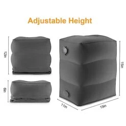 Maliton Inflatable Travel Foot Rest Pillow, Airplane Bed For Kids, Car Foot Rest Pillow, Adjustable Height Leg Rest Pillow For Airplane, Car, Train, Home, Office(Dark Grey, 1 Pack) -Amazon Shop 41kjopbmCgL
