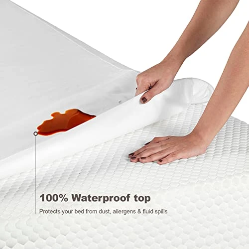 Ioweaves Organic Waterproof Mattress Protector – GOTS Certified Organic Cotton King Mattress Cover With Breathable Piqué Weave Top Layer – 20 Inch Deep Pocket, White 2 Ioweaves Organic Waterproof Mattress Protector – GOTS Certified Organic Cotton King Mattress Cover With Breathable Piqué Weave Top Layer – 20 Inch Deep Pocket, White - Image 2