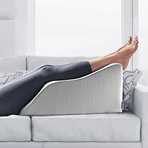 Lounge Doctor Elevating Leg Rest Pillow With Memory Foam, Uniquely Designed Incline Wedge For Vein Circulation, Leg Swelling, Lymphedema,Leg And Back Pain, Relaxation, Light Blue, 24" Wide, Medium 7 Lounge Doctor Elevating Leg Rest Pillow With Memory Foam, Uniquely Designed Incline Wedge For Vein Circulation, Leg Swelling, Lymphedema,Leg And Back Pain, Relaxation, Light Blue, 24" Wide, Medium - Image 7