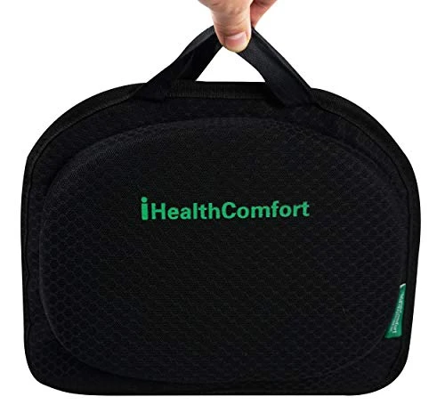 IHEALTHCOMFORT Small Travel Seat Cushion,Portable And Foldable Gel Memory Foam Cushion,Multi-Functional Supportive Firm Butt Pillow,for Long Sitting Driving Trip 1 IHEALTHCOMFORT Small Travel Seat Cushion,Portable And Foldable Gel Memory Foam Cushion,Multi-Functional Supportive Firm Butt Pillow,for Long Sitting Driving Trip