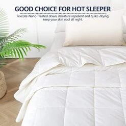 Down Blanket, Extra Lightweight Summer Comforter/Duvet Insert, Noiseless & Extra Soft, 400 Thread Count,King Size 106x90 Inches,12 Ounce Fill Weight, White…… -Amazon Shop 41lEsDCwVPL