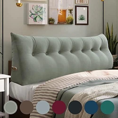 WOWMAX Large Bolster Triangular Headboard Pillow Twin Dorm Headboard Twin XL Bed Wedge Pillow For Headboard Bolster Pillow For Bed With Removable Cover Velvet Light Gray 15 WOWMAX Large Bolster Triangular Headboard Pillow Twin Dorm Headboard Twin XL Bed Wedge Pillow For Headboard Bolster Pillow For Bed With Removable Cover Velvet Light Gray - Image 15
