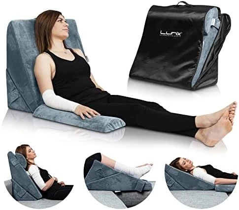 Lunix LX6 3pcs Orthopedic Bed Wedge Pillow Set, Post Surgery Memory Foam For Back, Leg And Knee Pain Relief, Sitting Pillow For Reading, Adjustable Pillows For Acid Reflux And GERD For Sleeping Brown 6 Lunix LX6 3pcs Orthopedic Bed Wedge Pillow Set, Post Surgery Memory Foam For Back, Leg And Knee Pain Relief, Sitting Pillow For Reading, Adjustable Pillows For Acid Reflux And GERD For Sleeping Brown - Image 6