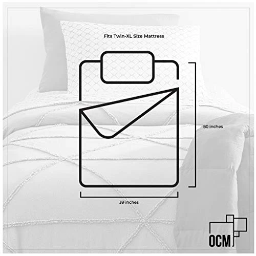 OCM Core Dorm Essentials Value Pack - 16 Piece Twin XL Set | Twin XL Bedding, Mattress Pad, Comforter, Sheets, Towels And Blanket | Black And Gray | Classic Solids 6 OCM Core Dorm Essentials Value Pack - 16 Piece Twin XL Set | Twin XL Bedding, Mattress Pad, Comforter, Sheets, Towels And Blanket | Black And Gray | Classic Solids - Image 6
