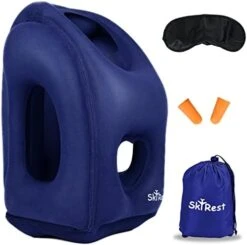Skyrest Inflatable Travel Pillow - Neck Pillows For Travel, Travel Pillows For Sleeping Comfortably On Airplanes, Airplane Pillow For Buses, Cars, Office & Trains-Free Eye Mask And Earplugs- Grey 15 Skyrest Inflatable Travel Pillow - Neck Pillows For Travel, Travel Pillows For Sleeping Comfortably On Airplanes, Airplane Pillow For Buses, Cars, Office & Trains-Free Eye Mask And Earplugs- Grey -Amazon Shop 41mCpXQ8deL. AC