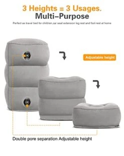 Sunany Inflatable Foot Rest Pillow For Travel, Kids/Adults Airplane Travel Pillow-Adjustable Height Cushions,for Kids To Sleep While Traveling,Suitable For Office, Home And Any Travell (1 Pack) -Amazon Shop 41mGnmlvJGL