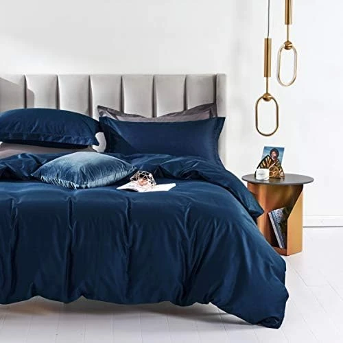 100% Egyptian Cotton Duvet Cover Peacock Blue Morden Bedding Set King Size With Zipper Closure & Corner Tie (No Comforter) 9 100% Egyptian Cotton Duvet Cover Peacock Blue Morden Bedding Set King Size With Zipper Closure & Corner Tie (No Comforter) - Image 9