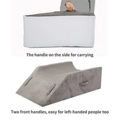 WDBBYL Elevation Wedge Pillow For Double Legs,Wide U-Shaped Groove Design With Etra Insert Pad,Ankle Knee Support Cushion For Injure,Foot Rest,Edema Reduce,3 Handles,Washable Velour Cover,Deep Gray -Amazon Shop 41mYiGQofWL