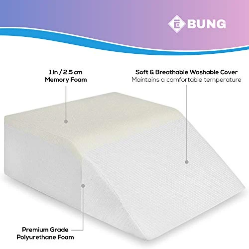 Ebung Memory Foam Leg Elevation Pillows - Leg Support Pillow To Elevate Feet, Sleeping, Blood Circulation, Leg Swelling Relief, Sciatica Pain Relief, Back Pain & Pregnancy - Leg Wedges For Elevation 4 Ebung Memory Foam Leg Elevation Pillows - Leg Support Pillow To Elevate Feet, Sleeping, Blood Circulation, Leg Swelling Relief, Sciatica Pain Relief, Back Pain & Pregnancy - Leg Wedges For Elevation - Image 4