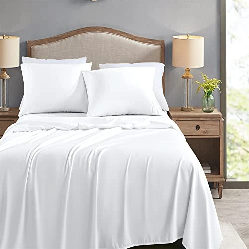 Queen Flat Sheets Only, Pack Of 6, Soft Microfiber Bedding Sheets For Home, Salons, Hotels, Bulk Flat Sheets Only Queen Size (White) 4 Queen Flat Sheets Only, Pack Of 6, Soft Microfiber Bedding Sheets For Home, Salons, Hotels, Bulk Flat Sheets Only Queen Size (White) - Image 4