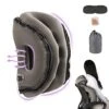 Kimiandy Inflatable Travel Pillow,Inflatable Neck Air Pillow For Sleeping To Avoid Neck And Shoulder Pain,Used For Airplanes/Cars/Buses/Trains/Office Napping (Dark Grey)