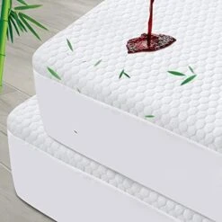 Twin Mattress Protector Waterproof Cooling Bamboo Twin Size Mattress Cover, 3D Air Smooth Soft Bamboo Mattress Protector, Breathable Noiseless Bed Mattress Pad, Fitted 8-14 Inch Deep Pocket -Amazon Shop 41naRUtKstL. AC