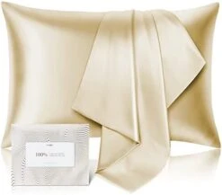 100% Pure Mulberry Silk Pillowcase For Hair And Skin - Allergen Resistant Dual Sides,600 Thread Count Silk Bed Pillow Cases With Hidden Zipper,1pc,Standard Size,Taupe -Amazon Shop 41nyQjJJxhL. AC