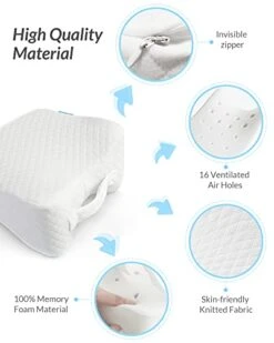 ZIKEE Knee Pillow For Side Sleeper, Memory Foam Leg Pillow Designed For Americans, Cooling Pillow With Ergonomic Design For Sciatica, Hip & Back, Knees Joints Pain Relief, With 2 Washable Pillowcases -Amazon Shop 41owl1AWiwL