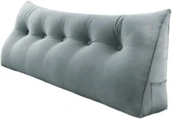 WOWMAX Triangular Wedge And Body Positioners Reading Pillow Large Bolster Headboard Backrest Support Cushion For Day Bed Bunk Bed With Removable Cover Twin Velvet Gray -Amazon Shop 41p1N6vDmML. AC