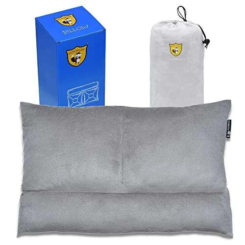 FOXSEON Camping Pillow - Travel Pillow, Pillowcase Wraps A Cylindrical Pillow And Two Square Pillows, Support Neck Pillow For Sleeping And Traveling (Gray) 1 FOXSEON Camping Pillow - Travel Pillow, Pillowcase Wraps A Cylindrical Pillow And Two Square Pillows, Support Neck Pillow For Sleeping And Traveling (Gray)