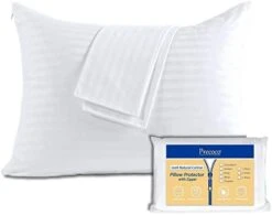 100% Cotton King Pillow Protectors With Zipper, White Pillow Cases King Size Set Of 2 For Home & Hotel, Sateen Soft Cooling Hidden Zippered Pillow Case Protector For Hair & Skin, 20x36 In 16 100% Cotton King Pillow Protectors With Zipper, White Pillow Cases King Size Set Of 2 For Home & Hotel, Sateen Soft Cooling Hidden Zippered Pillow Case Protector For Hair & Skin, 20x36 In -Amazon Shop 41p7ZvYWfnL. AC 1