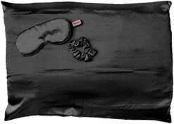 Satin Sleep Set | Softer Than Silk Pillowcase And Eyemask Set - Includes 1 Satin Pillowcase | 1 Satin Eye Mask | And 1 Satin Volume Scrunchie | Pillow Case For Hair (Blush) -Amazon Shop 41pE0RZIobL. AC