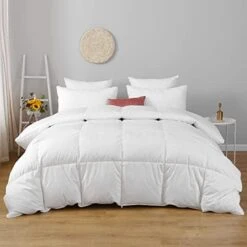 Feather Down Comforter Queen Size Goose Duck Feather Down Comforter, Down And Feather Duvet Insert With Cotton Cover, All Season Stand-Alone Down Comforter With Conner Tabs -Amazon Shop 41pZ4VC0gJL. AC