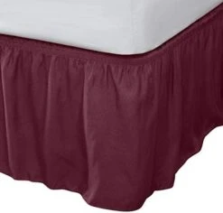 Wrap Around Bed Skirt | Queen Or King | 14” Drop | Dust Ruffle | Bedding | Elastic Stretch Fit | Chocolate Brown -Amazon Shop 41qald7L NL. AC