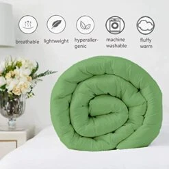 Moss Down Alternative Pinch Pleated Comforter- Oversized Queen Size 98 X 98 Inches 1 Piece All-Season Duvet Insert, 500 GSM With Corner Tabs 100% Egyptian Cotton- (Moss Solid) -Amazon Shop 41r9x0wRLnL