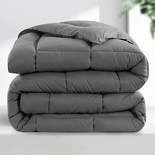 HOMBYS Super Fluffy 120“ X 120” Oversized King Warm Bedding Comforter With 116 Oz Filling, Thick Duvet Insert Down Alternative Comforter With 8 Corner Tabs, Grey 3 HOMBYS Super Fluffy 120“ X 120” Oversized King Warm Bedding Comforter With 116 Oz Filling, Thick Duvet Insert Down Alternative Comforter With 8 Corner Tabs, Grey - Image 3