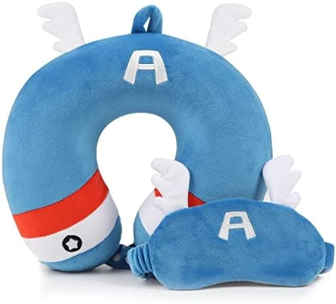 Superhero Travel Pillow For Kids & Adults With Sleep Eye Mask, Memory Foam U-Shaped Neck Pillow With Washable Cover, Soft Head Support Travel Accessories For Airplane Car Train Bus Recline, Red 7 Superhero Travel Pillow For Kids & Adults With Sleep Eye Mask, Memory Foam U-Shaped Neck Pillow With Washable Cover, Soft Head Support Travel Accessories For Airplane Car Train Bus Recline, Red - Image 7