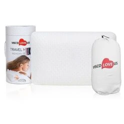 VISCO LOVE ProComf Travel And Camping Mate/Baby/Kid's/Teen's/Adult's Memory Foam Pillow (White)