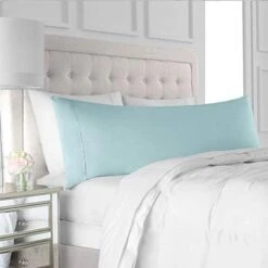 Italian Luxury Body Pillow Cover - Soft 21" X 60" Microfiber Long Pillow Case W/ No Zipper - Fits 20" ﻿x 54" Pillow, Machine Washable, Gray -Amazon Shop 41rrQBgjMZL. AC