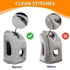 Skyrest Inflatable Travel Pillow - Neck Pillows For Travel, Travel Pillows For Sleeping Comfortably On Airplanes, Airplane Pillow For Buses, Cars, Office & Trains-Free Eye Mask And Earplugs- Grey 11 Skyrest Inflatable Travel Pillow - Neck Pillows For Travel, Travel Pillows For Sleeping Comfortably On Airplanes, Airplane Pillow For Buses, Cars, Office & Trains-Free Eye Mask And Earplugs- Grey -Amazon Shop 41rskgRXaqL