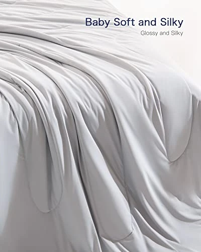 Cooling Comforter Queen, Cooling Down Alternative Duvet For Hot Sleepers, Soft Summer Duvet Insert For Night Sweats, Cool & Breathable Blanket, Grey 90x90 Inches 4 Cooling Comforter Queen, Cooling Down Alternative Duvet For Hot Sleepers, Soft Summer Duvet Insert For Night Sweats, Cool & Breathable Blanket, Grey 90x90 Inches - Image 4