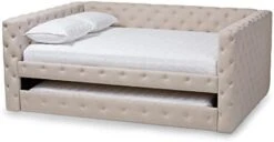 Baxton Studio Anabella Modern And Contemporary Light Beige Fabric Upholstered Queen Size Daybed -Amazon Shop 41sj6845PZL. AC