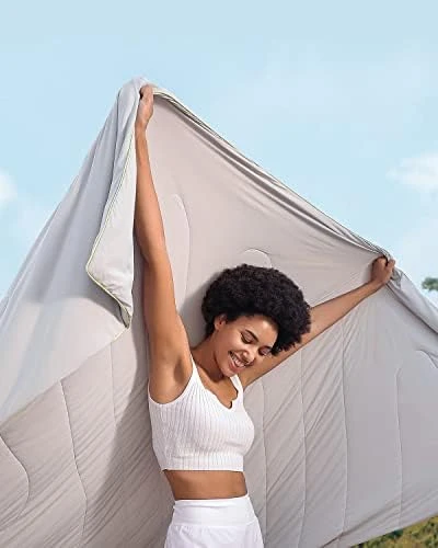 Cooling Comforter Queen, Cooling Down Alternative Duvet For Hot Sleepers, Soft Summer Duvet Insert For Night Sweats, Cool & Breathable Blanket, Grey 90x90 Inches 9 Cooling Comforter Queen, Cooling Down Alternative Duvet For Hot Sleepers, Soft Summer Duvet Insert For Night Sweats, Cool & Breathable Blanket, Grey 90x90 Inches - Image 9