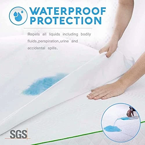 Ing Size Cooling Waterproof Mattress Protector Pad Cover,Bamboo Terry Top Breathable Fitted Sheet Style Deep Pocket-Noiseless,Vinyl,PVC Free,Matress Cover King For Pets Kids Adults 2 Ing Size Cooling Waterproof Mattress Protector Pad Cover,Bamboo Terry Top Breathable Fitted Sheet Style Deep Pocket-Noiseless,Vinyl,PVC Free,Matress Cover King For Pets Kids Adults - Image 2
