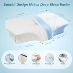 BQYPOWER Cervical Pillow For Neck And Shoulder Pain Relief Sleeping, Contour Memory Foam Pillow, Ergonomic Orthopedic Neck Support Pillow For Side Back And Stomach Sleepers 7 BQYPOWER Cervical Pillow For Neck And Shoulder Pain Relief Sleeping, Contour Memory Foam Pillow, Ergonomic Orthopedic Neck Support Pillow For Side Back And Stomach Sleepers -Amazon Shop 41tzybKgcvL
