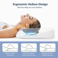 Loucima Cervical Neck Pillows For Pain Relief Sleeping, 2-Way Adjustable Orthopedic Pillow With Ergonomic Hollow Design For Spine Aligning, Memory Foam Contour Bed Pillow For Side Back Stomach Sleeper -Amazon Shop 41u4nNrYf0L