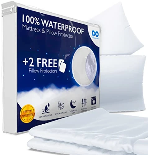 Premium Queen Mattress Protector Waterproof By Everlasting Comfort - (Bonus) 100% Waterproof Pillow Protectors - Hypoallergenic, Deep Pocket Snug Design (Up To 18") - Bed Bug Proof Mattress Cover 1 Premium Queen Mattress Protector Waterproof By Everlasting Comfort - (Bonus) 100% Waterproof Pillow Protectors - Hypoallergenic, Deep Pocket Snug Design (Up To 18") - Bed Bug Proof Mattress Cover