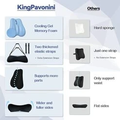 Lumbar Support Pillow For Office Chair, Cooling Memory Foam Lumbar Pillow For Back Pain Relief, Ergonomic Back Support Pillow With Dual Extension Straps For Car, Couch, Recliner, Gaming Chair, Black -Amazon Shop 41uzU7vXOhL