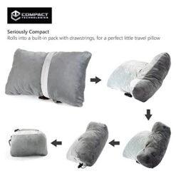 Compact Travel Pillow Made With Shredded Memory Foam And Super Soft Fleece Fabric For Ultimate Comfort In Travel. Patented Design Rolls And Compacts Small For Travel. (Grey) 10 Compact Travel Pillow Made With Shredded Memory Foam And Super Soft Fleece Fabric For Ultimate Comfort In Travel. Patented Design Rolls And Compacts Small For Travel. (Grey) -Amazon Shop 41v7KLyWdBL