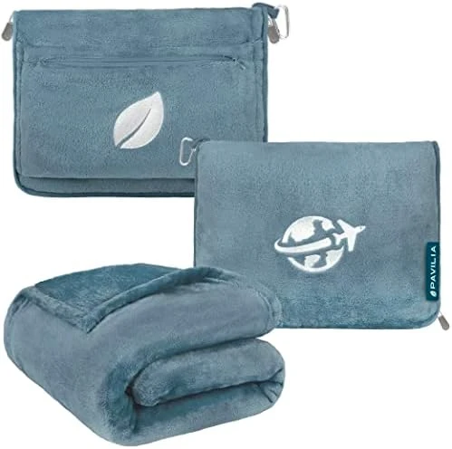 PAVILIA Travel Blanket And Pillow Set, Airplane Blanket Compact 2-in-1 Soft Bag, Travel Essentials For Adult Flight, Portable Throw With Arm Hole, Plane Car Traveling Gift Accessories, Pink 11 PAVILIA Travel Blanket And Pillow Set, Airplane Blanket Compact 2-in-1 Soft Bag, Travel Essentials For Adult Flight, Portable Throw With Arm Hole, Plane Car Traveling Gift Accessories, Pink - Image 11