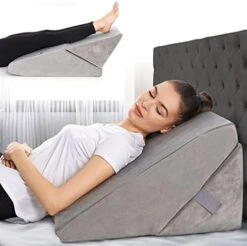 Leg Elevation Wedge Pillow - With Full Memory Foam Top, High-Density Leg Rest Elevating Foam Wedge - Relieves And Recovers Foot And Ankle Injury, Leg Pain, Hip, Knee Pain, Improves Blood Circulation -Amazon Shop 41y5gXq E4L. AC