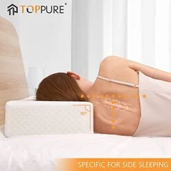 TOPPURE Cube Memory Foam Pillow Pro-Long For Side Sleepers, Snorers (24"/12"/5"), Soft But Supportive Cervical Pillow For Neck And Shoulder Pain Relief Sleeping, Rectangle Neck Pillow,White -Amazon Shop 41yzA4CTJtL