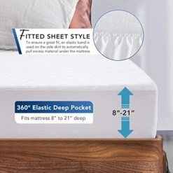 King Size Cooling Bamboo Waterproof Mattress Protector, 3D Air Fabric Breathable Mattress Pad Cover With Deep Pocket Matressprotector King Size Soft & Noiseless 11 King Size Cooling Bamboo Waterproof Mattress Protector, 3D Air Fabric Breathable Mattress Pad Cover With Deep Pocket Matressprotector King Size Soft & Noiseless -Amazon Shop 41zCc9n10yL