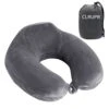 CLRUPR Travel Pillow, Best Memory Foam Neck Pillow With Storage Bag Lightweight Traveling Pillow For Airplane, Car, Train, Bus And Home Use (Gray)