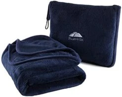 BlueHills Premium Soft Tall Travel Blanket Pillow Airplane Flight Blanket Long 70 X 48 Inch Throw In Bag Pillow Case With Hand Luggage Belt & Backpack Clip Compact Pack Large Blanket Long Black T054 -Amazon Shop 41zh4mqG8yS. AC